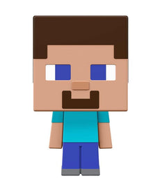 Minecraft Mob Heads Minis - Steve action figure with large head and movable parts, perfect for kids and video game fans.