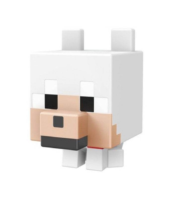 Tamed Wolf action figure from Minecraft Mob Heads Minis collection with moveable parts.