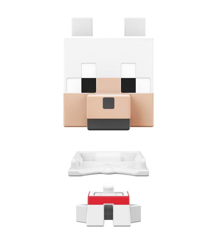 Minecraft Mob Heads Minis - Tamed Wolf in parts