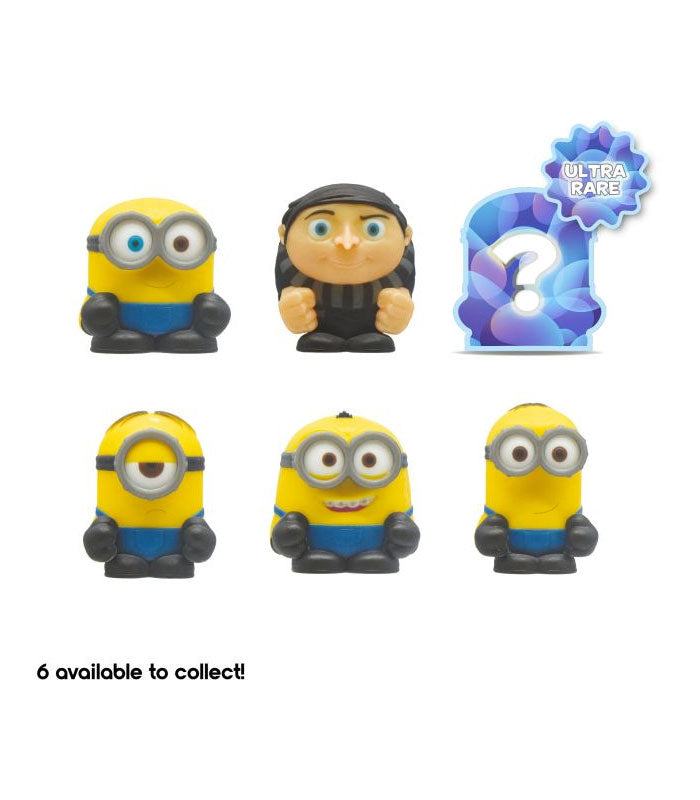Mash'ems Minions collectible toys, featuring six squishy characters including an ultra-rare one.