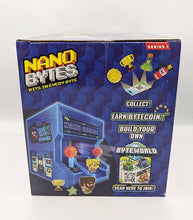 Load image into Gallery viewer, Nanobytes Arcade Playset box featuring interactive digital game elements and QR code for Byte World.
