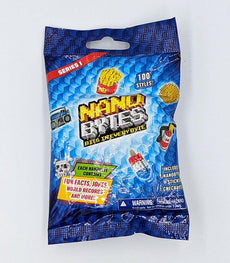 Nanobytes Blind Bag packaging featuring colorful micro-sized items and digital world theme.