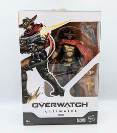 Overwatch Ultimates Series McCree action figure with accessories in box.