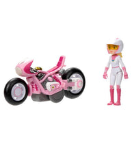 Load image into Gallery viewer, Super Mario Bros Peach Kart and Figure set with 2.5-inch poseable Peach and detailed kart featuring working wheels.
