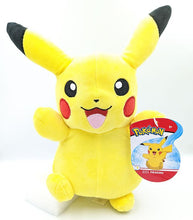 Load image into Gallery viewer, Pikachu 8&quot; Plush Pokemon toy with tag, soft and smiling.
