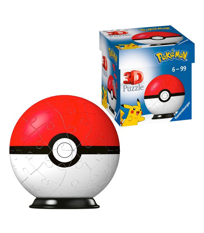 Pokemon Poke Ball 54 Piece 3D Puzzle with box packaging.