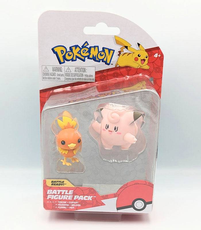 Pokemon Battle Figure - Torchic and Clefairy set in packaging.