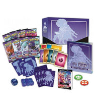 Load image into Gallery viewer, Pokémon TCG Sword And Shield Chilling Reign Elite Trainer Box Shadow Rider Calyrex contents displayed.

