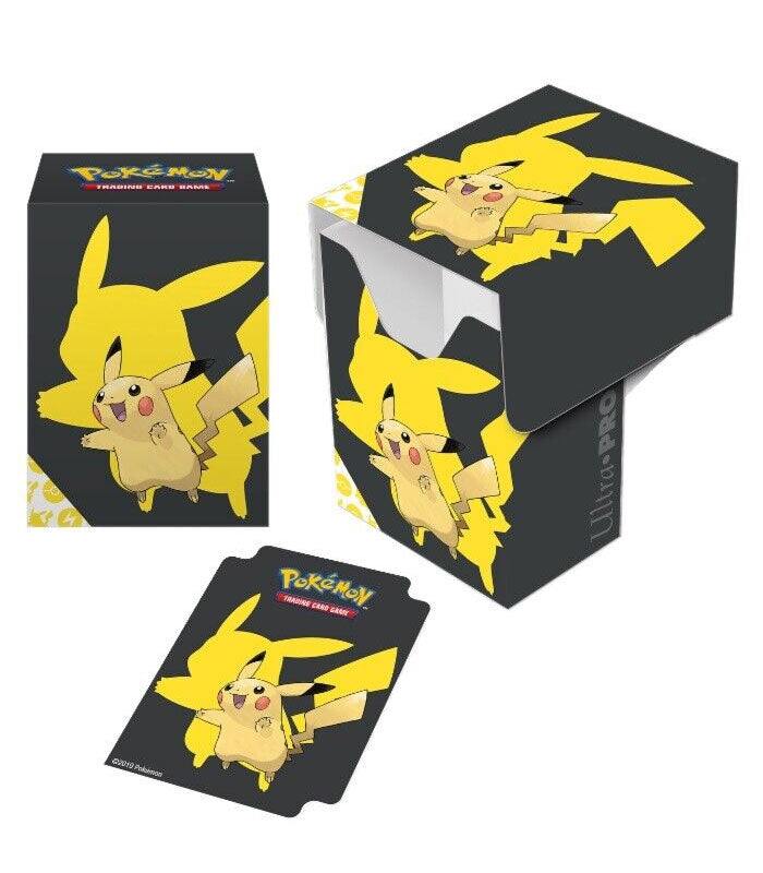 Pokemon Ultra Pro Pikachu Deck Box with card divider, featuring Pikachu design for TCG card protection.