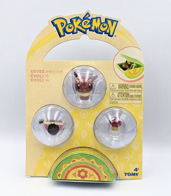 TOMY Pokemon PitaPoke Eevee Playset with accessories and carry case.