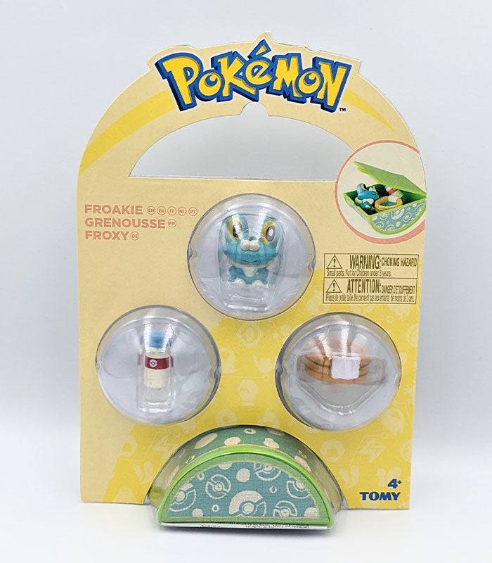 TOMY Pokemon PitaPoke Froakie Playset with accessories and carry case.