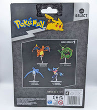 Load image into Gallery viewer, Back of Pokémon Select Articulated Figure packaging featuring Greninja and other series 1 figures.
