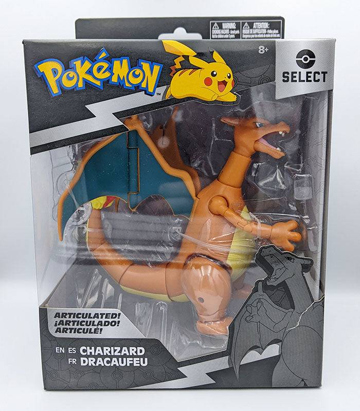 Pokémon Select Articulated Figure - Charizard in display box with 15+ articulation points.