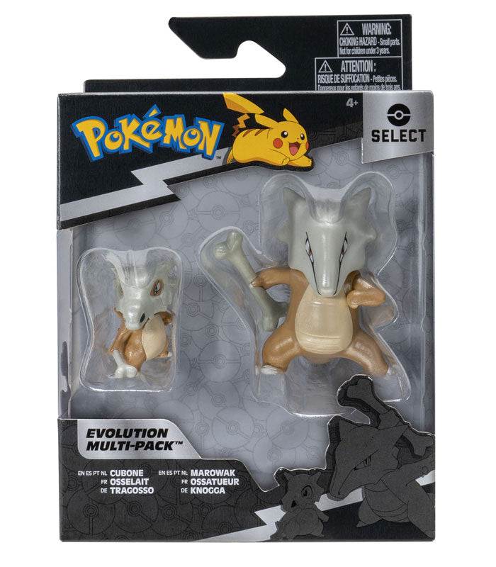 Pokemon Select Evolution Multipack featuring shiny Cubone and Marowak figures in packaging.