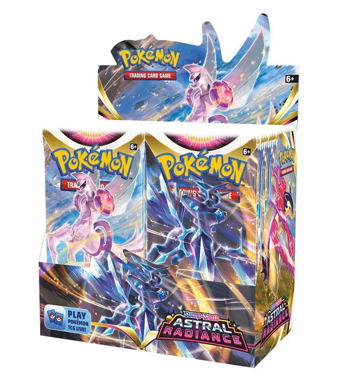 Pokémon TCG Astral Radiance Booster Box featuring booster packs.