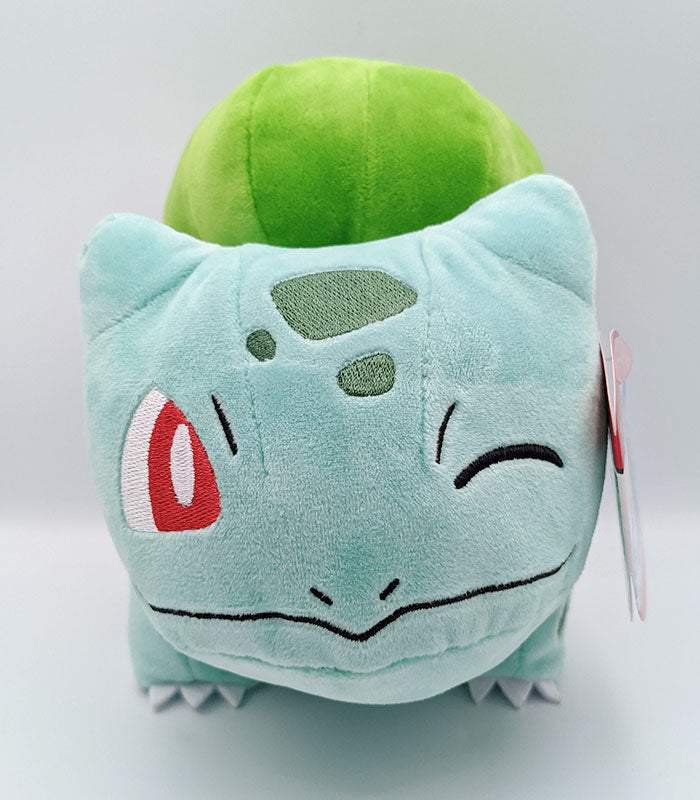 Bulbasaur 8" plush Pokemon toy made of soft material.