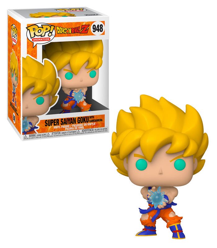 Super Saiyan Goku Funko Pop! Vinyl Figure with Kamehameha pose from Dragon Ball Z.
