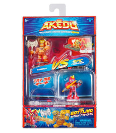Akedo Ultimate Arcade Warriors Versus Pack featuring Kragnox and Epic Powercorn action figures for intense battles.