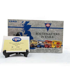 Corgi Routmasters In Exile limited edition die-cast model set with certificate and production number.