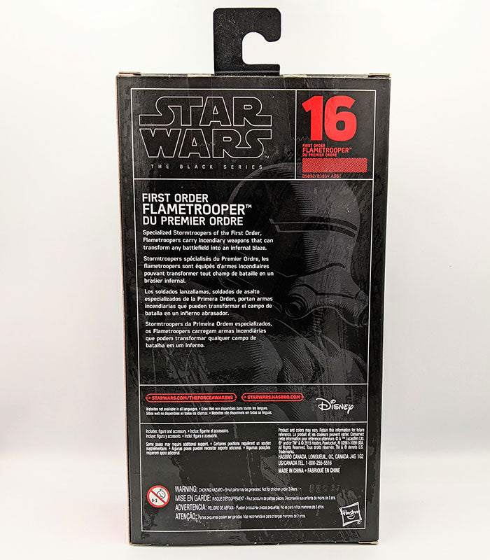 Star Wars The Black Series - First Order Flametrooper back of pack