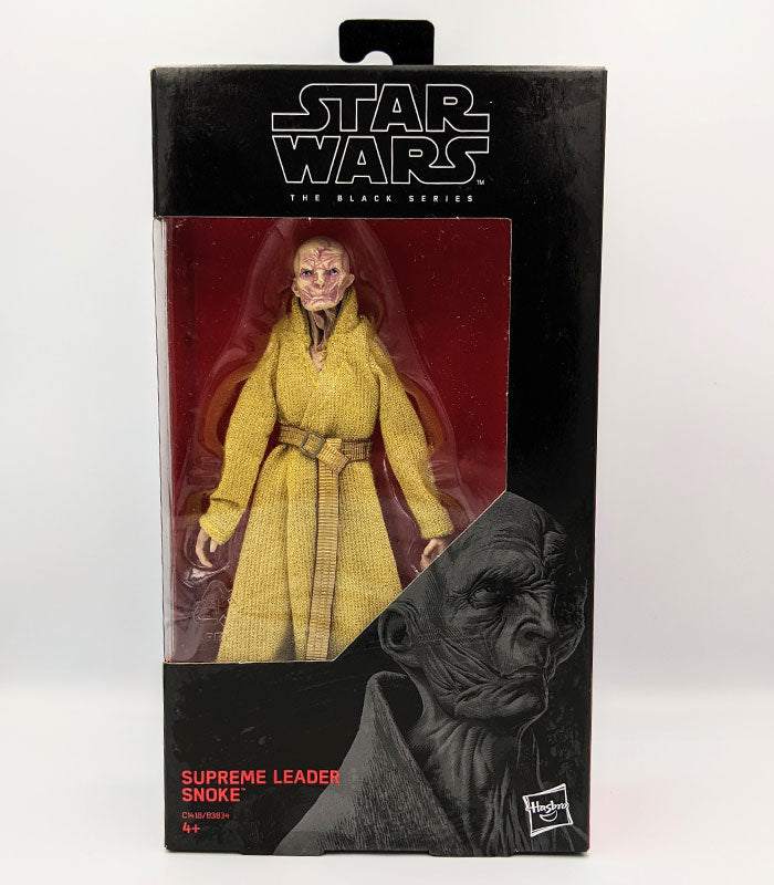 Star Wars The Black Series Supreme Leader Snoke action figure in display box.