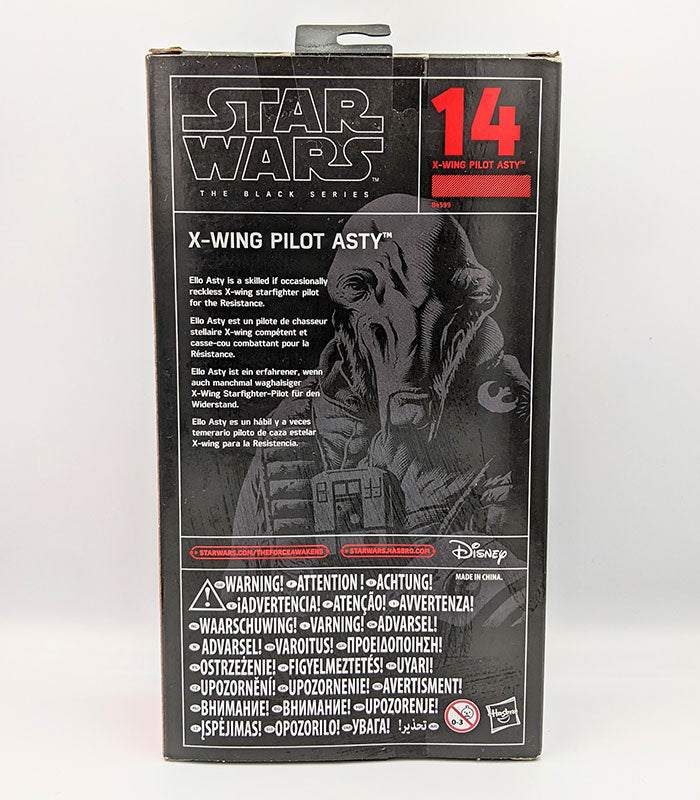 Star Wars The Black Series - X-Wing Pilot Asty back of pack
