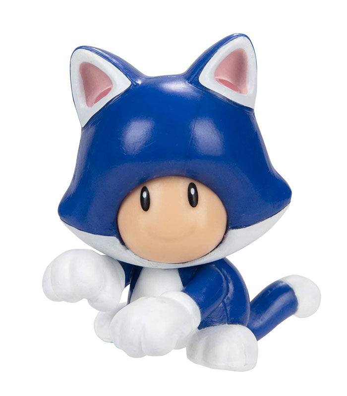 Super Mario Cat Toad 2.5 inch figure, high-quality plastic, poseable collectible toy.