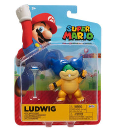 Super Mario Ludwig 4 Inch Figure in packaging with magic wand.
