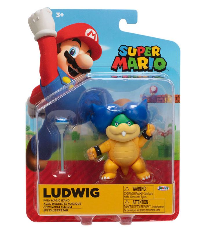 Super Mario Ludwig 4 Inch Figure in packaging with magic wand.