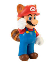 Load image into Gallery viewer, Super Mario Raccoon Mario 2.5 inch figure with raccoon tail and poseable design.
