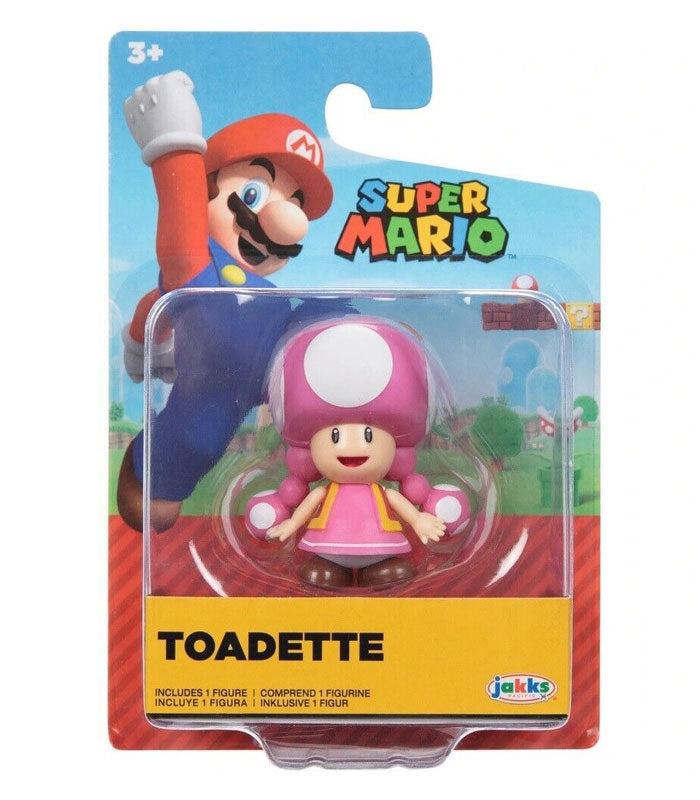 Super Mario Toadette 2.5 inch figure in packaging, featuring detailed design and poseable form.