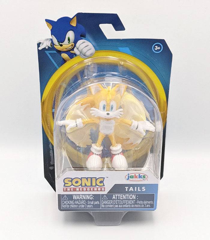 Tails Mini Figure 2.5 Inch collectible toy with 6 points of articulation in packaging.