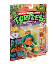 Load image into Gallery viewer, Teenage Mutant Ninja Turtles Classic Michelangelo action figure in original packaging with accessories.
