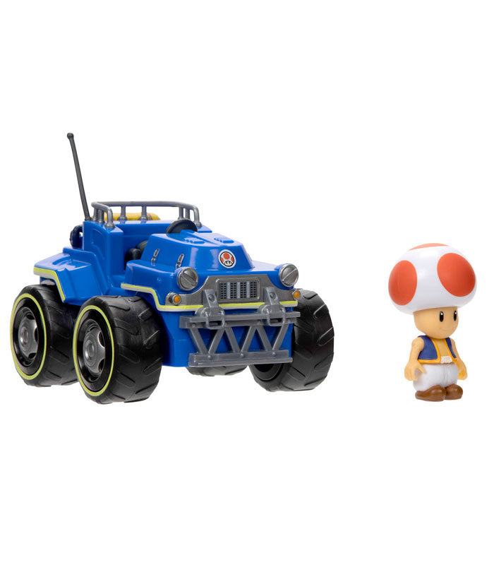 Super Mario Bros Toad Kart and Figure set with detailed kart and poseable Toad figure.