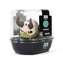 Load image into Gallery viewer, TUBBZ Doom Marauder Collectible Duck in displayable tub box with iconic armor and battle axe.
