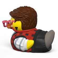 Load image into Gallery viewer, TUBBZ Ghostbusters Janine Melnitz collectible duck with red hair, glasses, and signature outfit.
