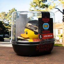 Load image into Gallery viewer, TUBBZ Stranger Things Lucas Sinclair Collectible Duck in display box
