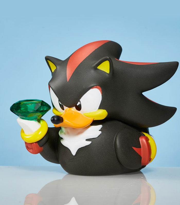Hedgehog Shadow collectible duck limited edition by TUBBZ, featuring detailed Shadow design, suitable for Sonic fans.