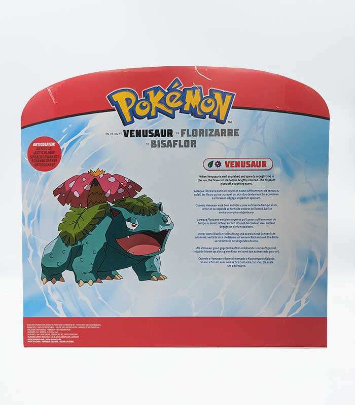 Pokemon Battle Figures - Venusaur packaging with description and image of Venusaur ready for action.