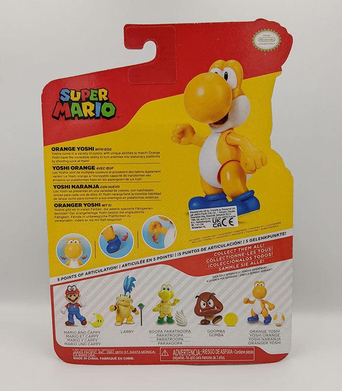 Super Mario Orange Yoshi 4 Inch Figure back of pack