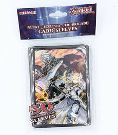 Yu-Gi-Oh! Albaz Ecclesia Tri Brigade Card Sleeves, 50 Pack, glossy finish.