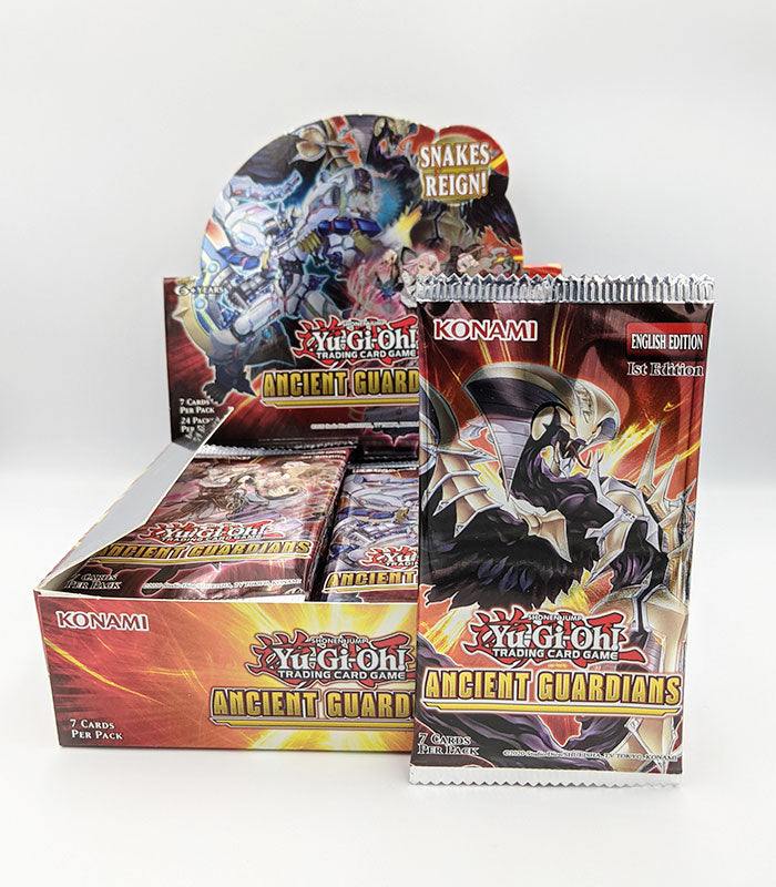 Yu-Gi-Oh! Ancient Guardians Booster Packs display box.
