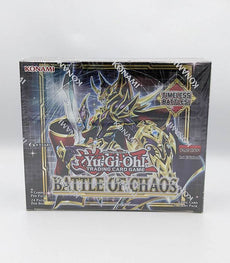 Yu-Gi-Oh! Battle Of Chaos Booster Box with 24 packs featuring Ultra, Super, and Secret Rares.