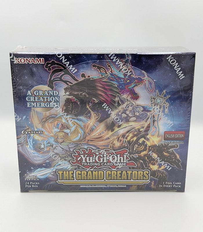 Yu-Gi-Oh! The Grand Creators Booster Box with 24 packs featuring new Spell Card for Inzektors.