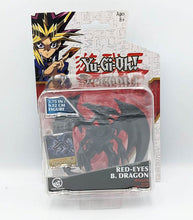 Load image into Gallery viewer, Red Eyes Black Dragon Yu-Gi-Oh! battle figure with exclusive card, 3.75 inches, articulated, ages 8+.
