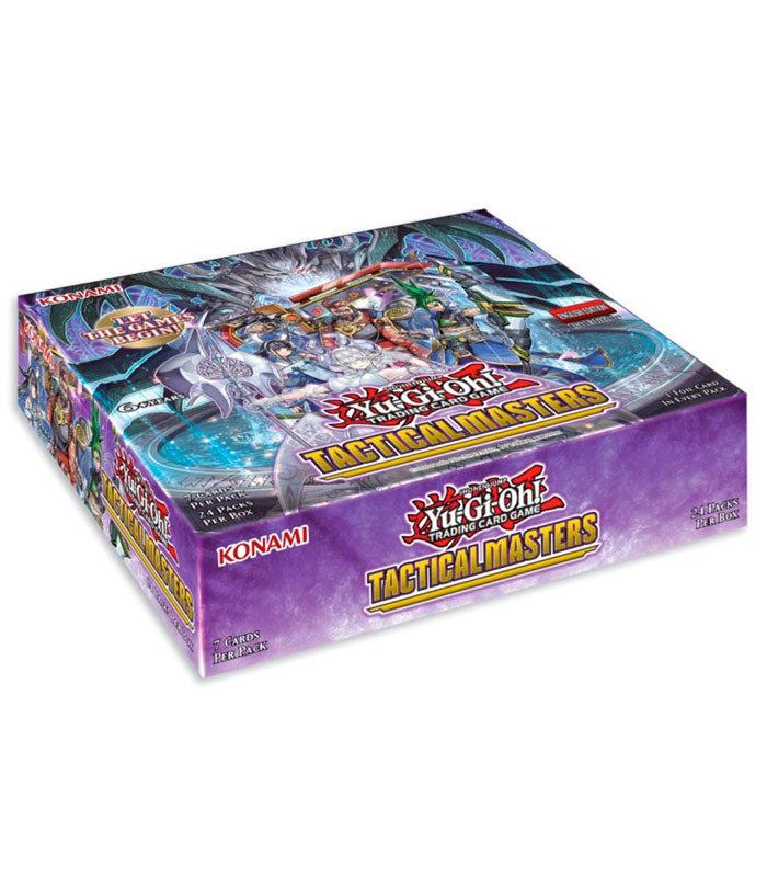 Yu-Gi-Oh! Tactical Masters Booster Box featuring vibrant packaging and collectible cards.