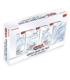 Yu-Gi-Oh! Ghosts From The Past 2022 box set featuring 4 packs, each with 5 cards.