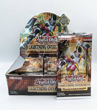 Load image into Gallery viewer, Yu-Gi-Oh! Lightning Overdrive Booster Packs with card display box.
